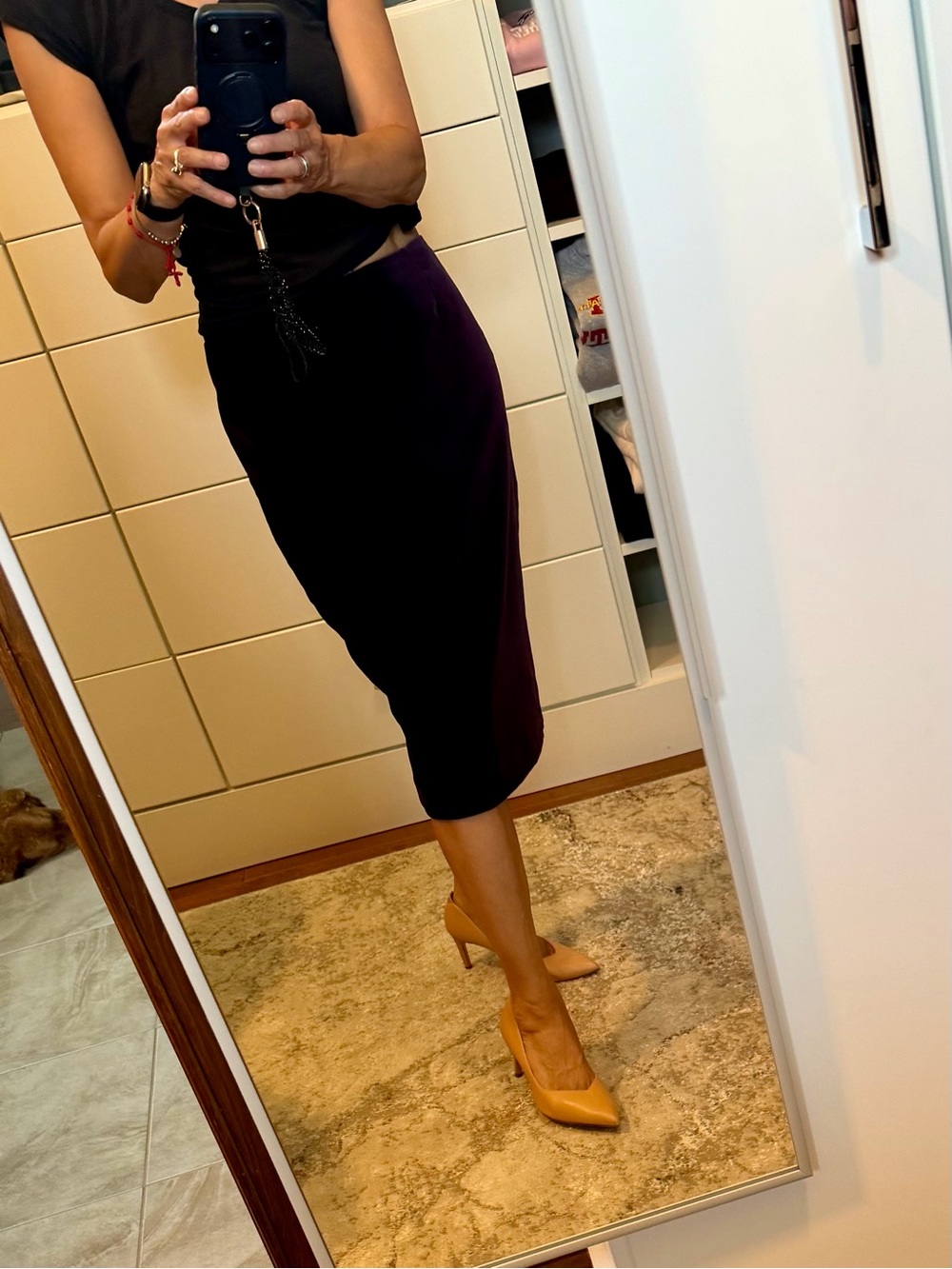 Escada Deep Purple Pencil Skirt